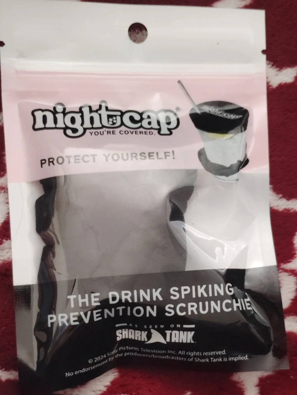 Nightcap Black Drink Spiking Prevention Scrunchie